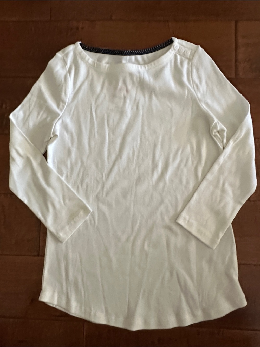 Charter Club Bright White 3/4 Sleeve Boatneck Top